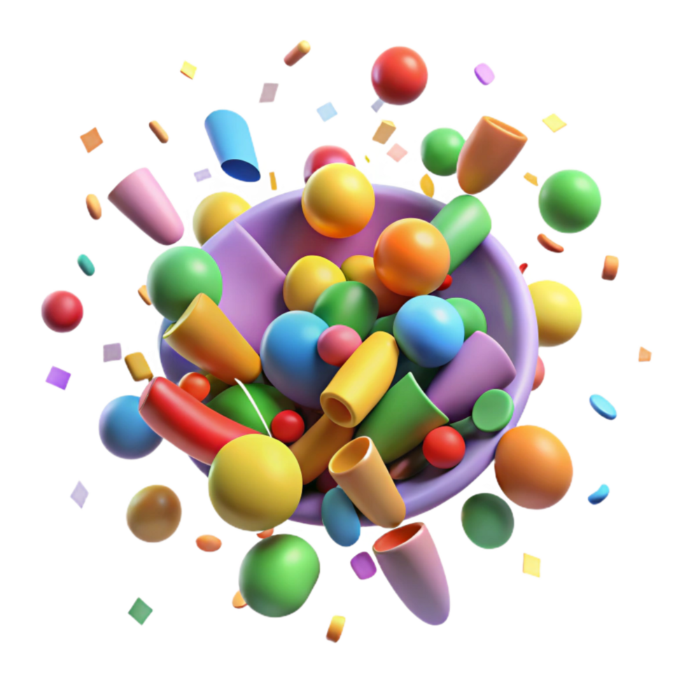 impressive minimalist Confetti Explosion Bright Multicolored Transparent Background high resolution png