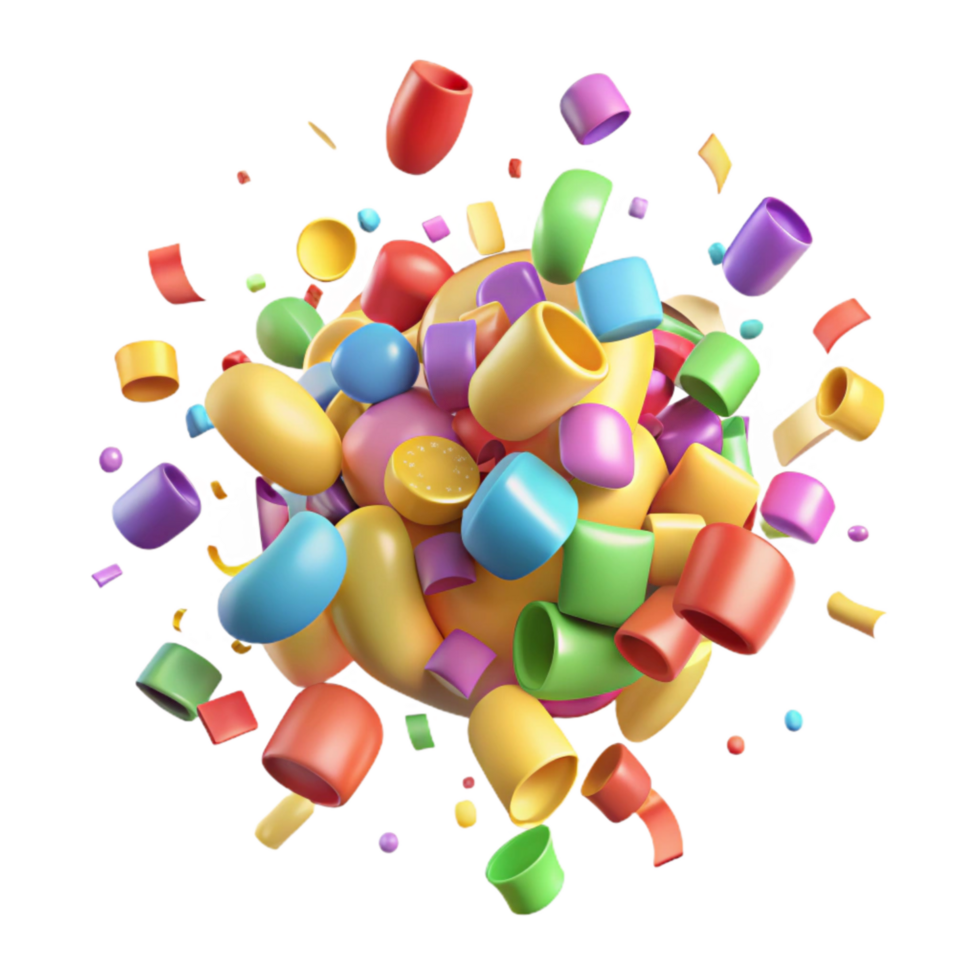 vibrant artistic Confetti Explosion Bright Multicolored Transparent Background exclusive png