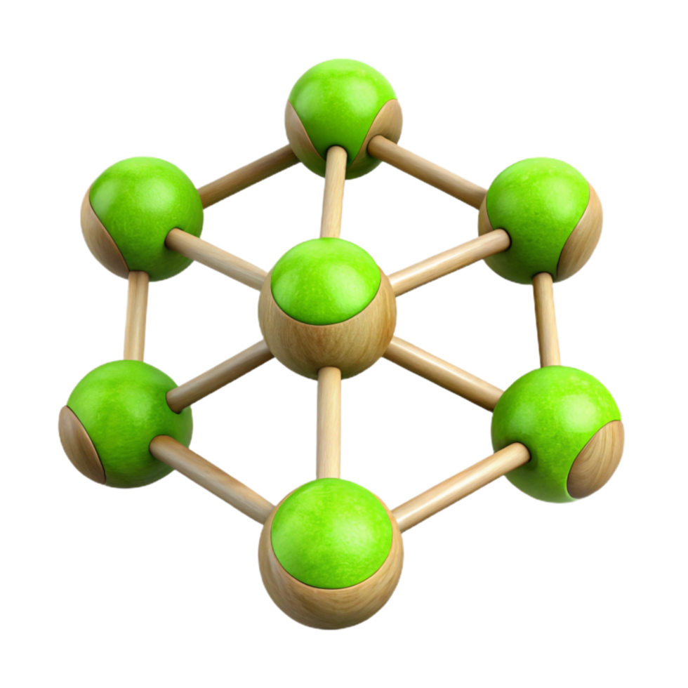magnificent rustic Connected Network Nodes with Bright Green Links high quality png