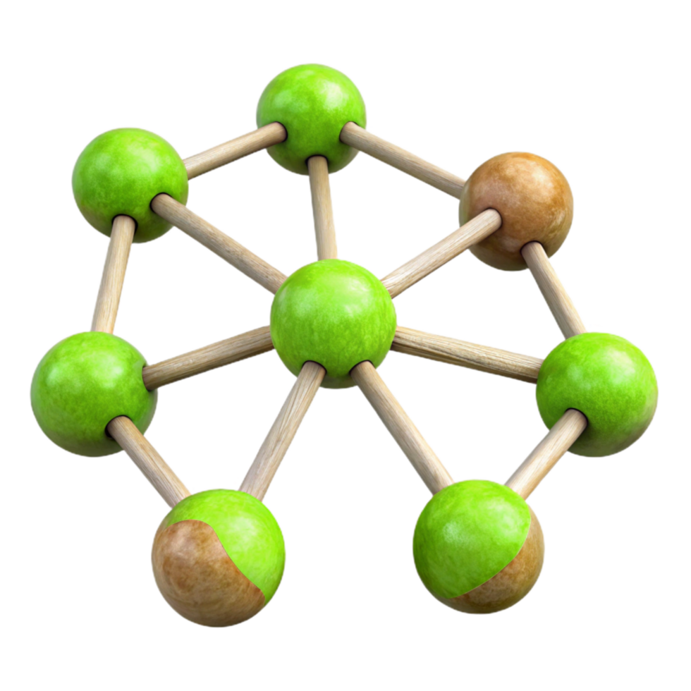 impressive minimalist Connected Network Nodes with Bright Green Links high quality png