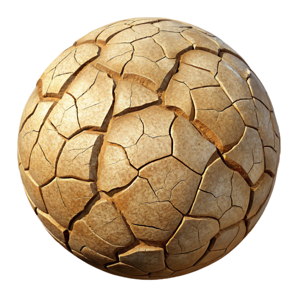 impressive minimalist Cracked Earth Texture Isolated with Dry Surface detailed png