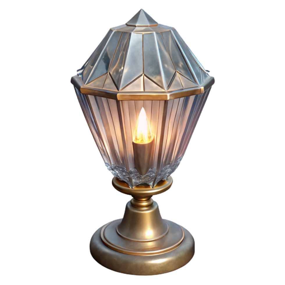 wonderful traditional Crystal Table Lamp Sparkling Light Transparent Background authentic png