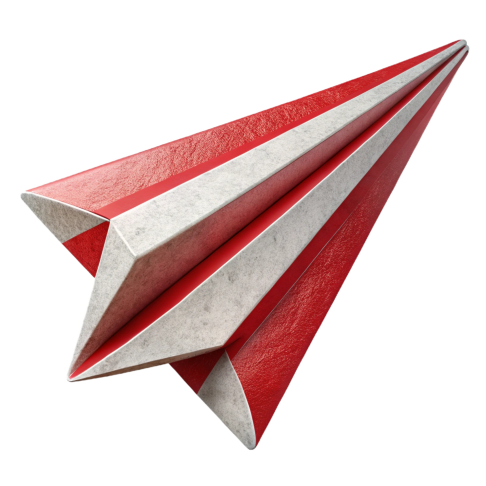 elegant traditional Cutout Paper Airplane with Red and White Stripes authentic png