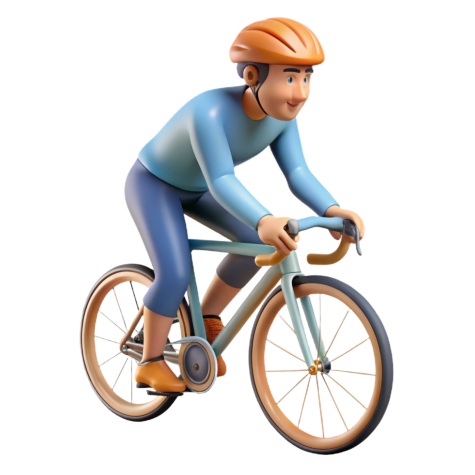 impressive traditional Cyclist in Motion Side View Transparent Background detailed png