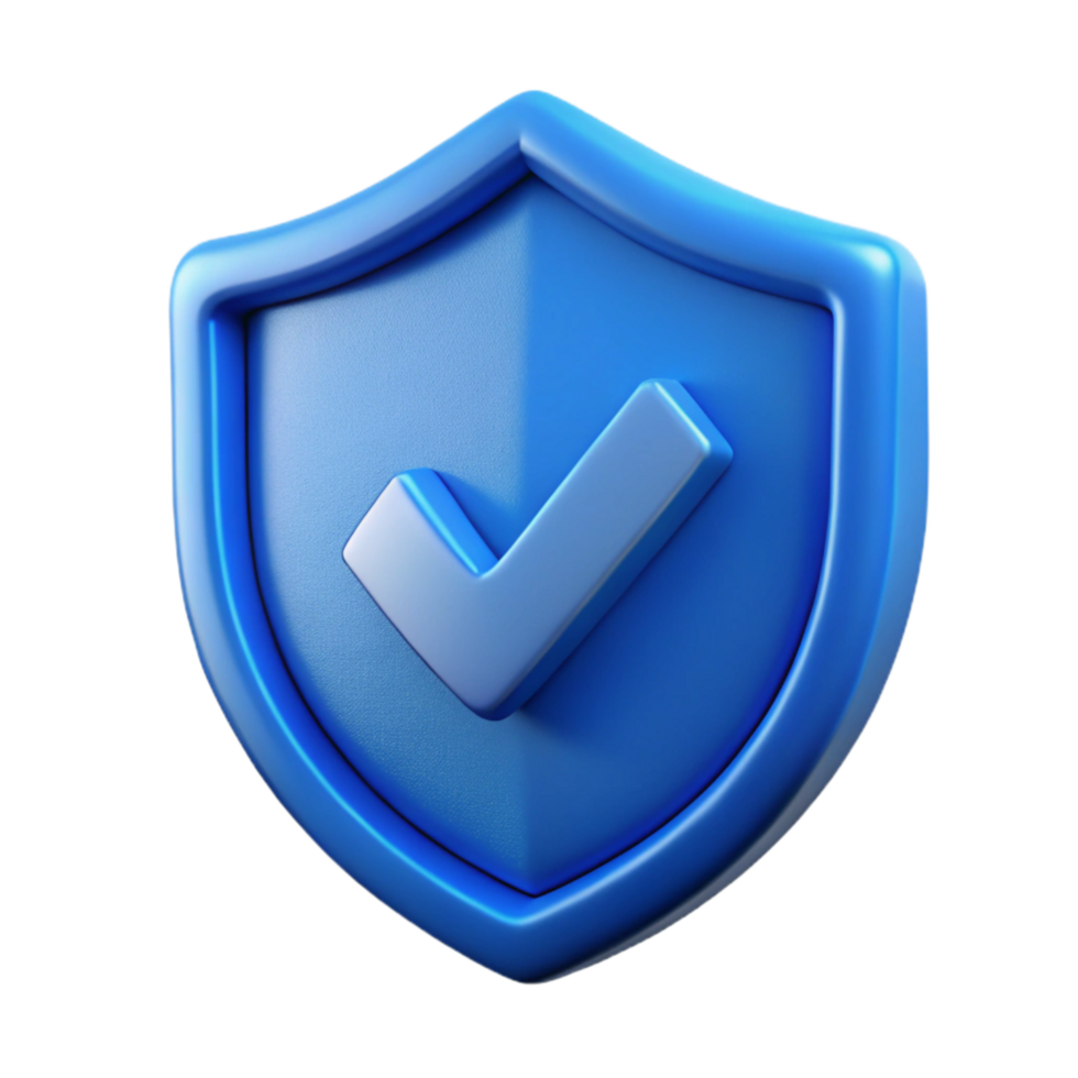 impressive vintage Cybersecurity Protection Shield Icon Blue Cutout with Transparency premium png