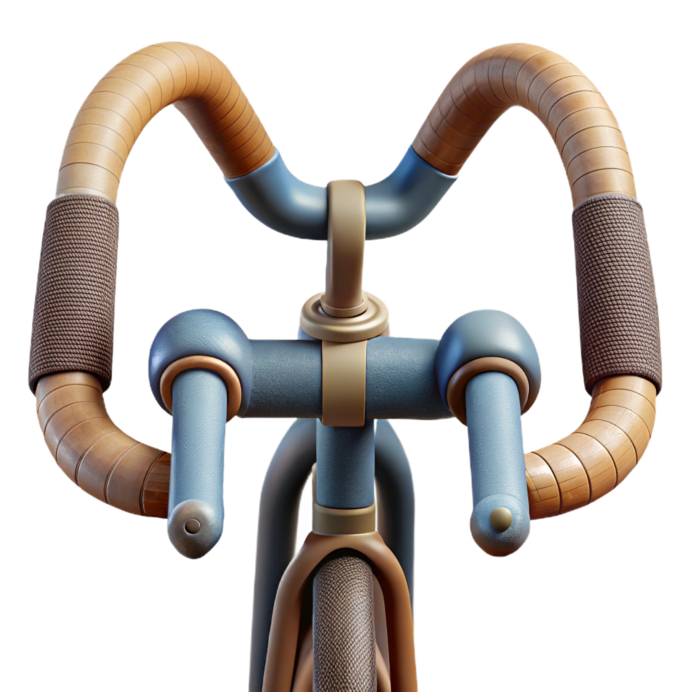 vibrant rustic Cyclist Handlebars Close Up Transparent Background detailed png