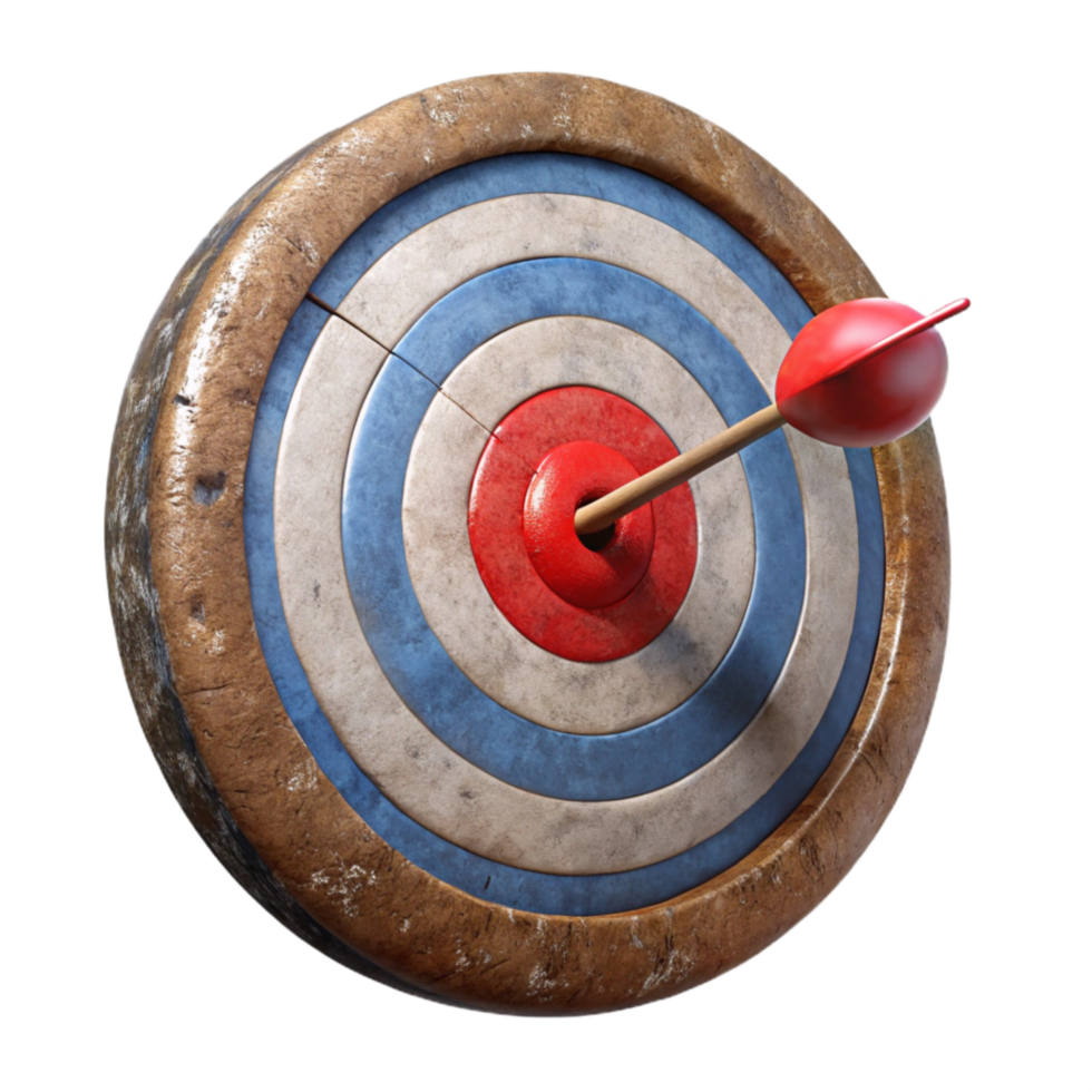 impressive abstract Darts Target Bullseye Focus Transparent Background detailed png