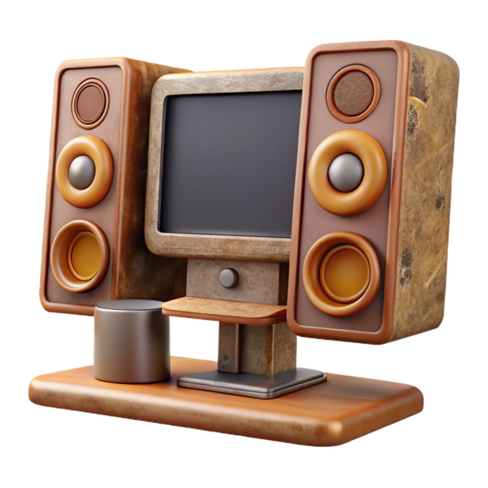 dramatic modern Desktop Computer with Built in Speakers Cutout authentic png