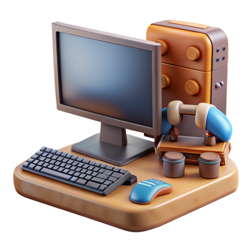 extraordinary abstract Desktop Computer with Gaming Peripherals Cutout exclusive png
