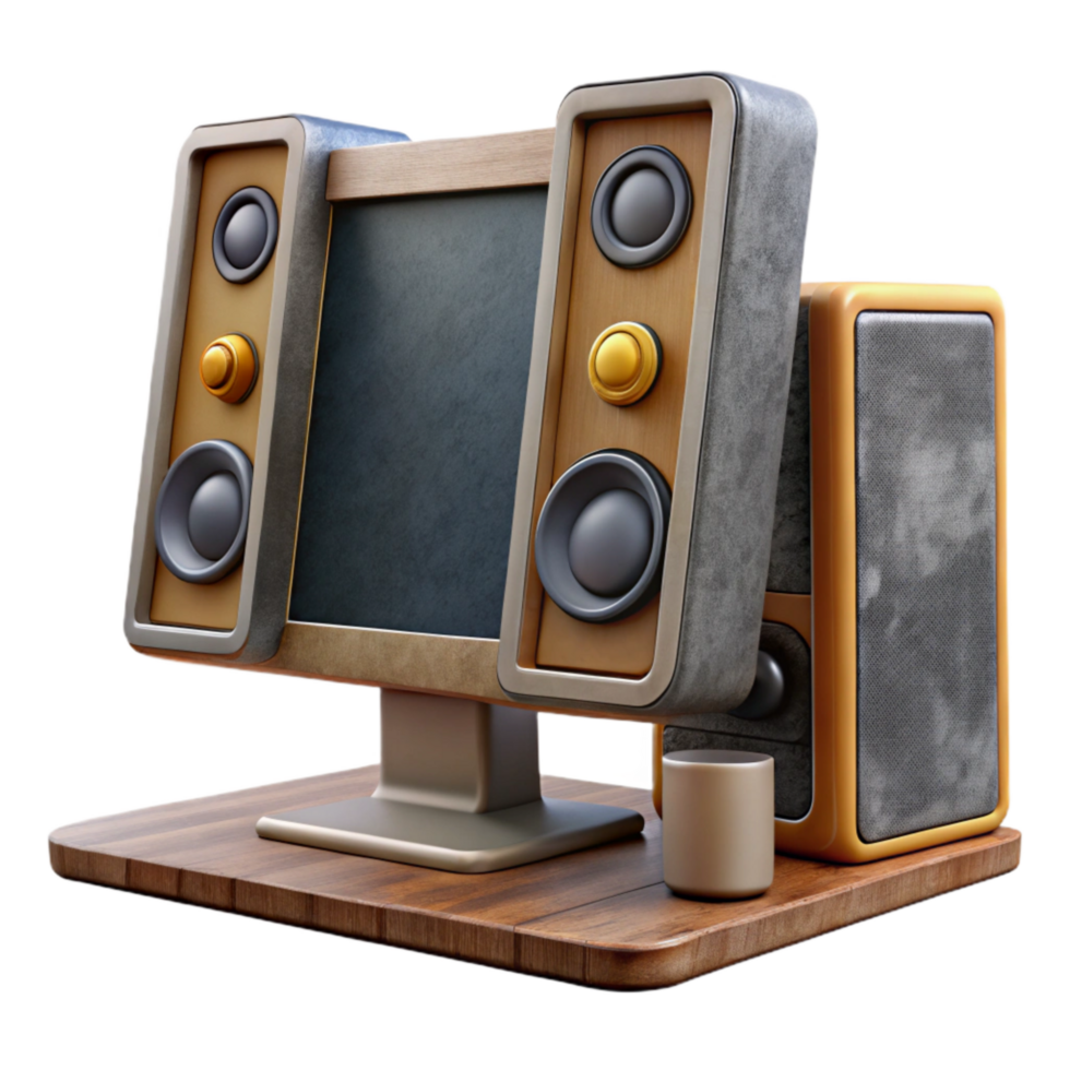 wonderful vintage Desktop Computer with Built in Speakers Cutout authentic png