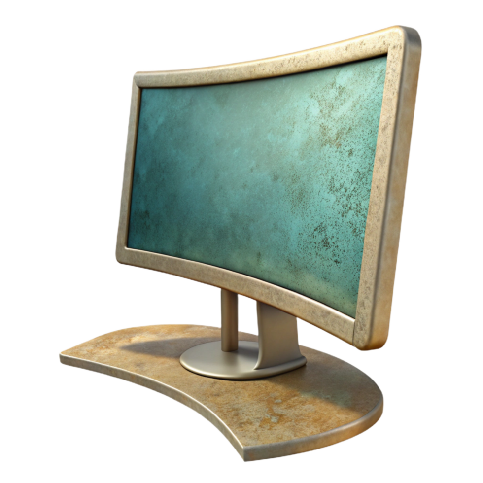 serene contemporary Desktop Computer with Curved Monitor Transparent Background professional png