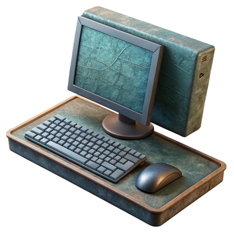 wonderful traditional Desktop Computer with Keyboard and Mouse Transparent Background professional png