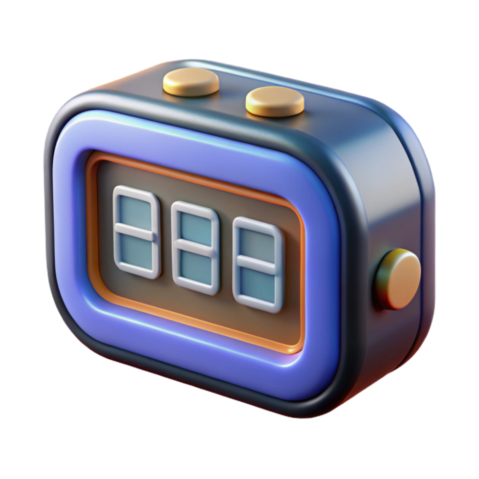 beautiful artistic Digital Clock Displaying Time Code Transparent Background authentic png