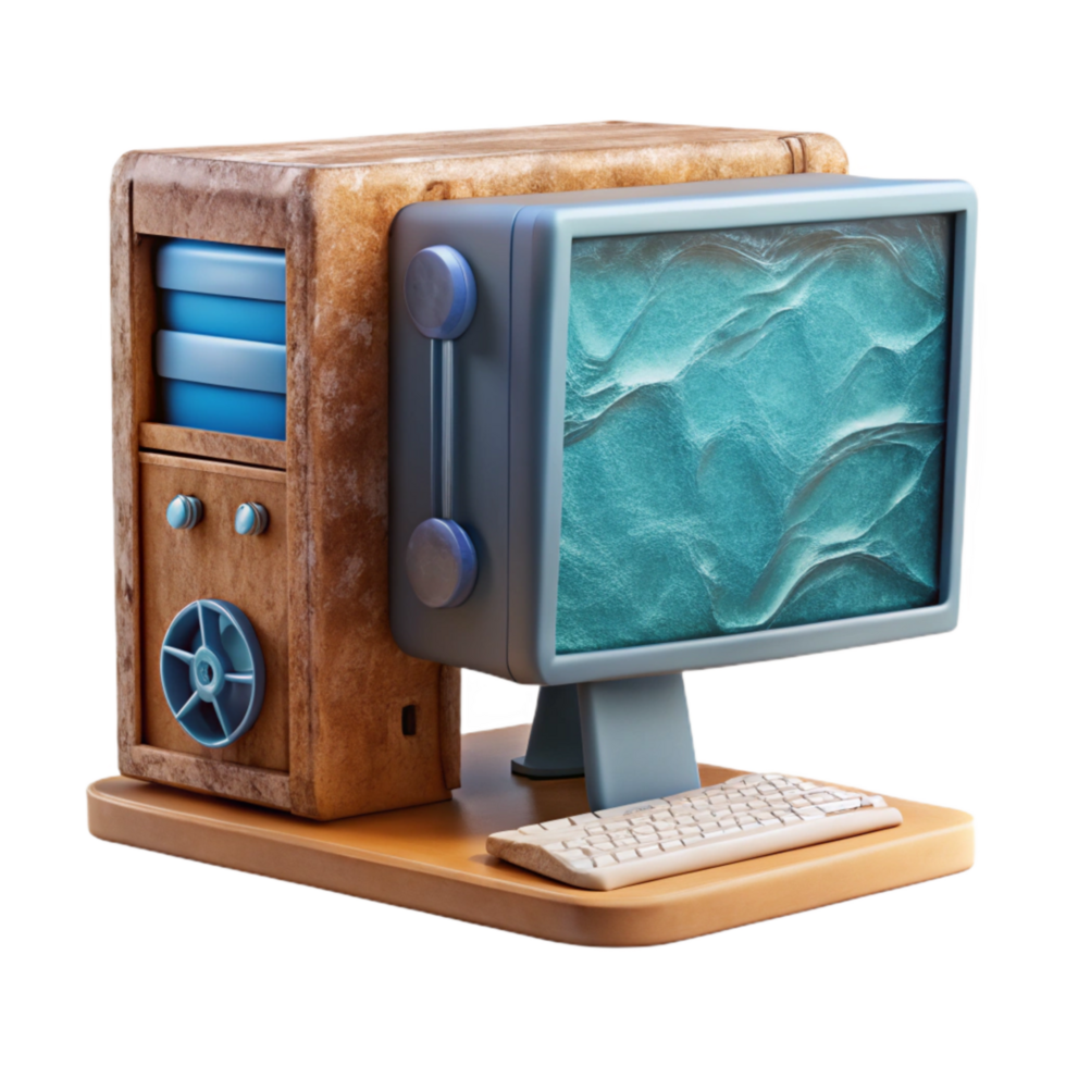 beautiful modern Desktop Computer with Water Cooling System Transparent Background professional png