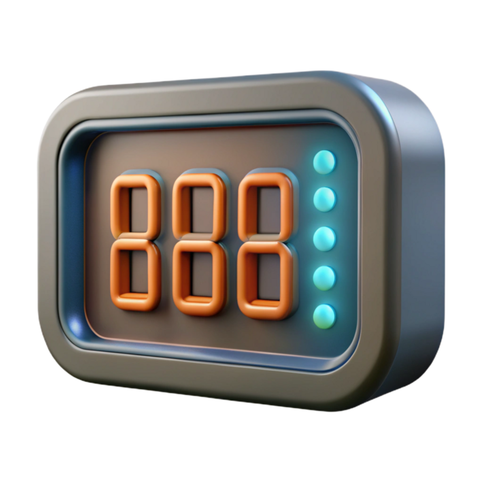 impressive abstract Digital Clock Displaying Binary Code Transparent Background detailed png