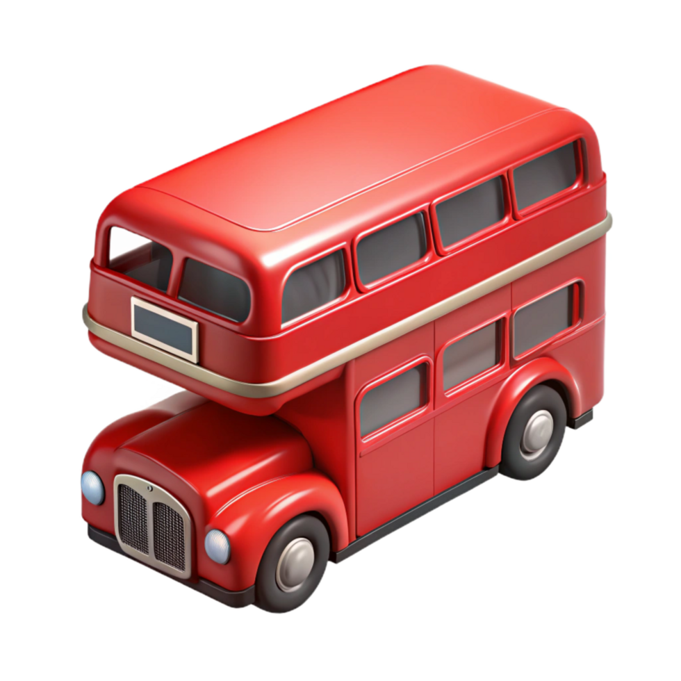 extraordinary creative Double Decker Bus Red London Style Transparent 4K png