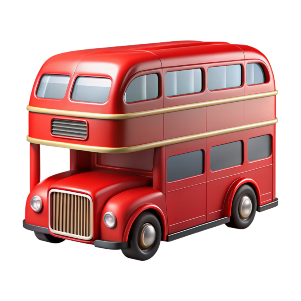 magnificent modern Double Decker Bus Red London Style Transparent detailed png