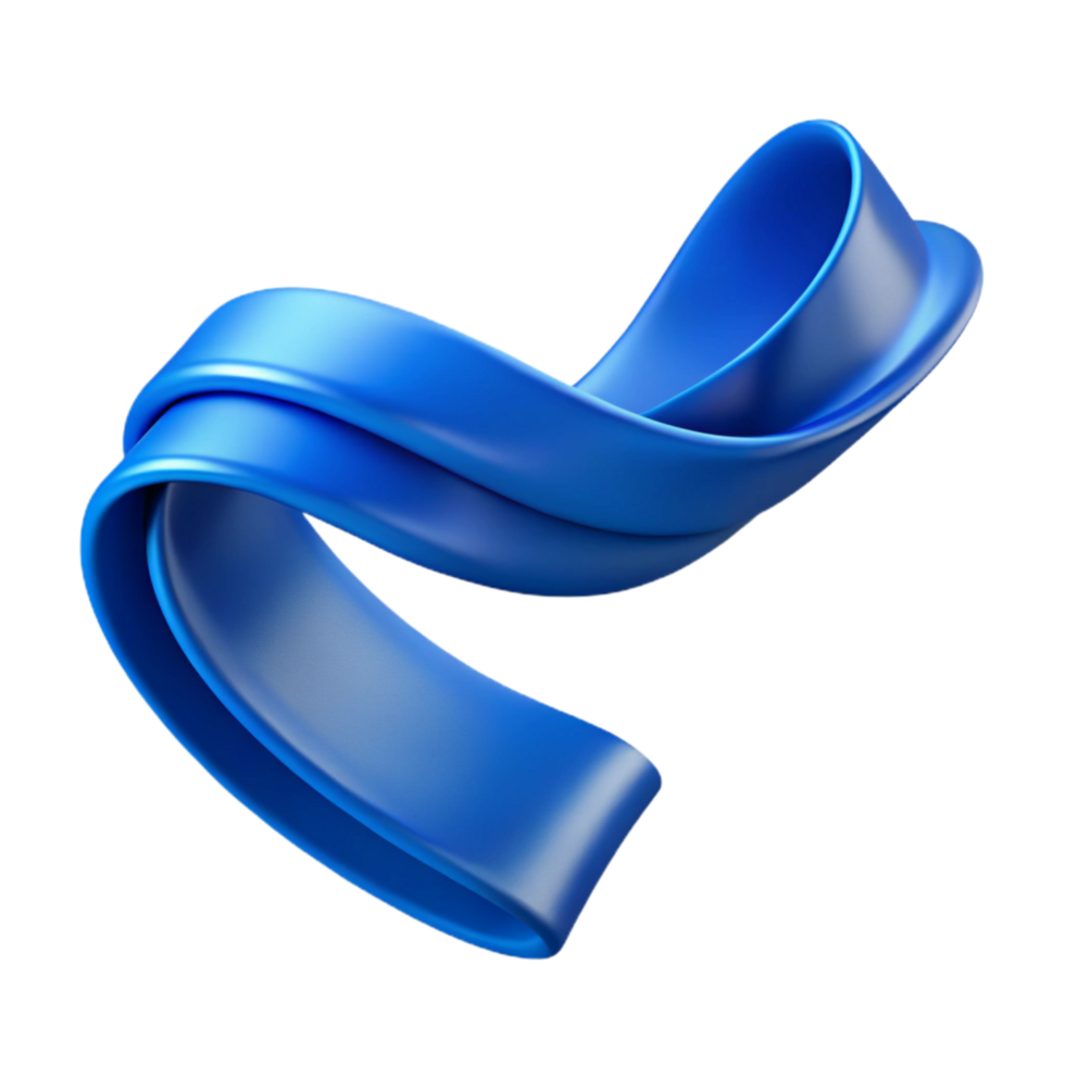 vibrant modern Dynamic Blue Ribbon Isolated with Flowing Movement detailed png