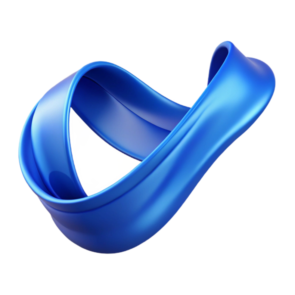 magnificent minimalist Dynamic Blue Ribbon Isolated with Flowing Movement high resolution png