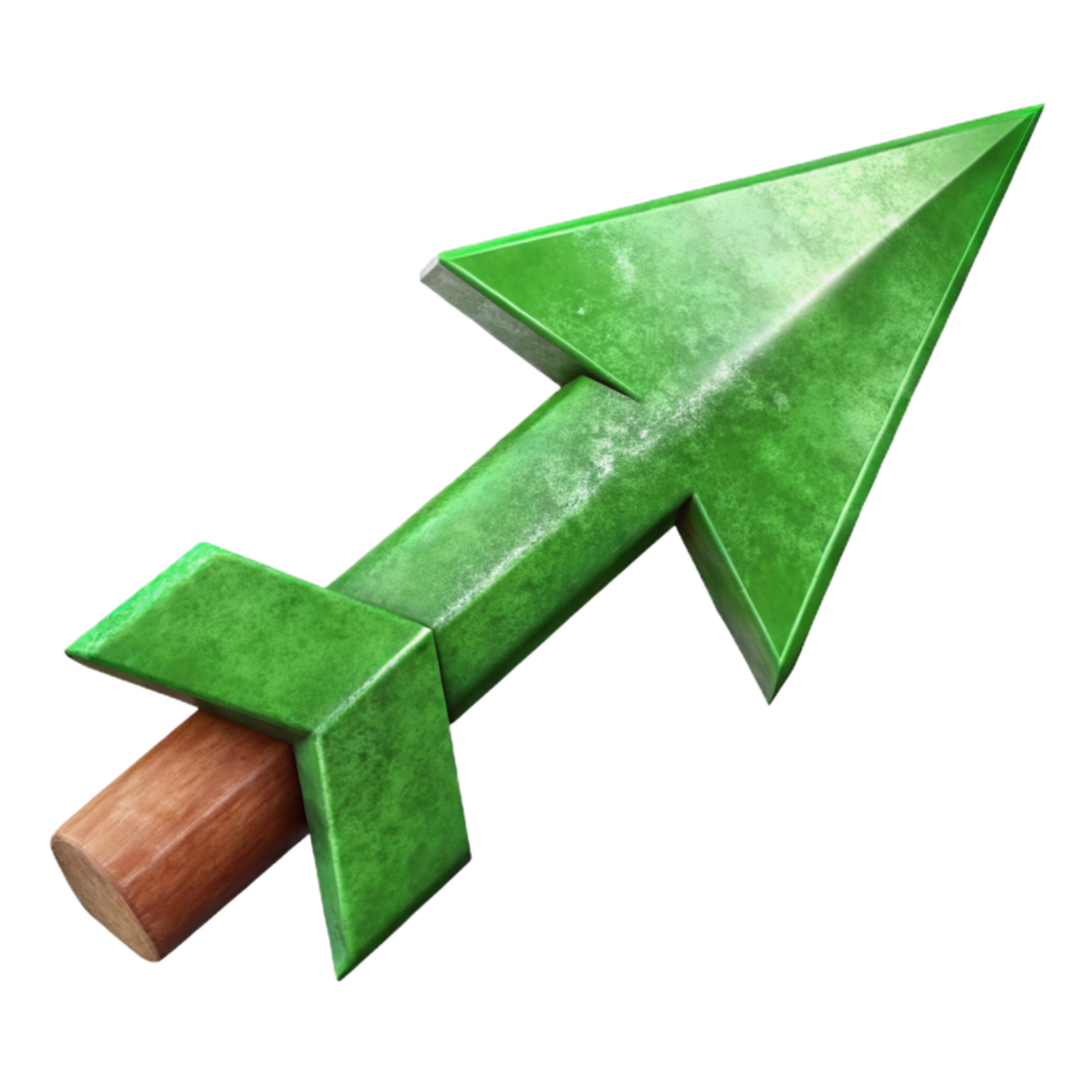 extraordinary traditional Dynamic Green Arrow Cutout with Directional Point professional png