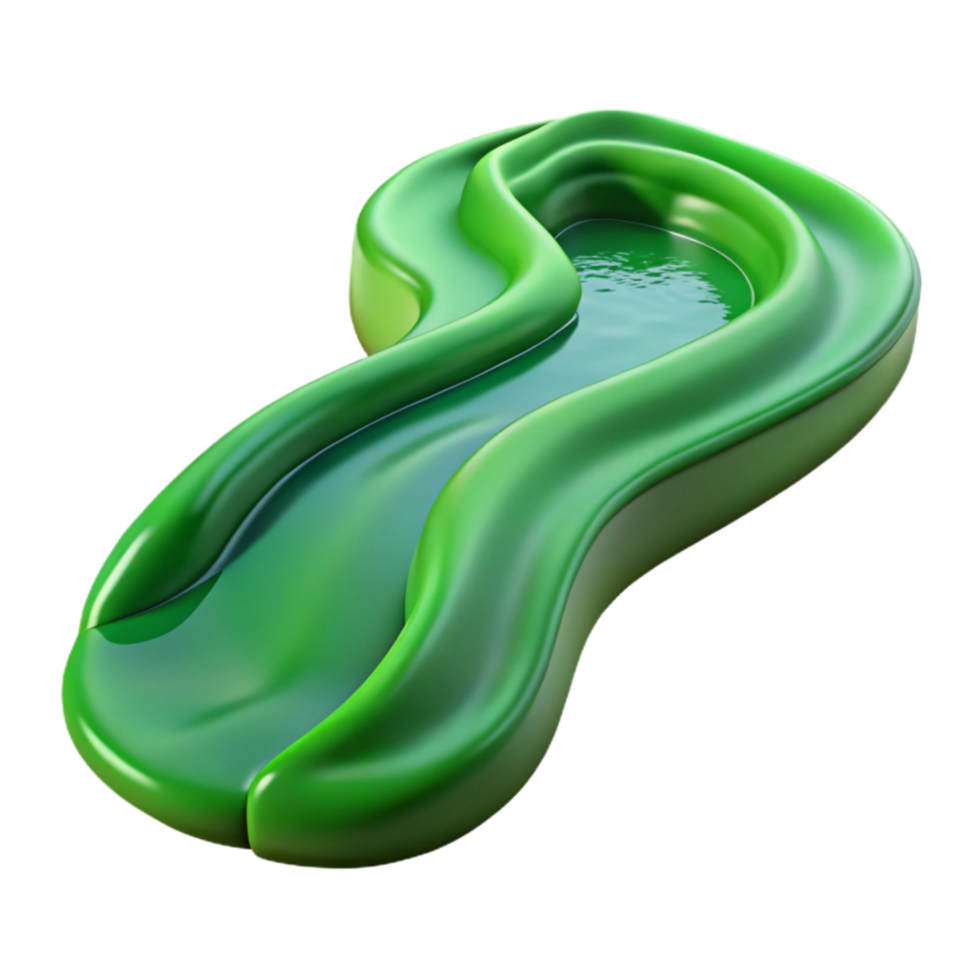 elegant artistic Dynamic Green Stream Cutout with Flowing Water detailed png