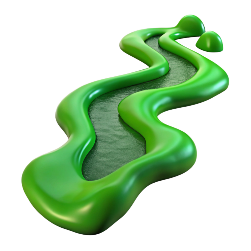 extraordinary minimalist Dynamic Green Stream Cutout with Flowing Water high quality png