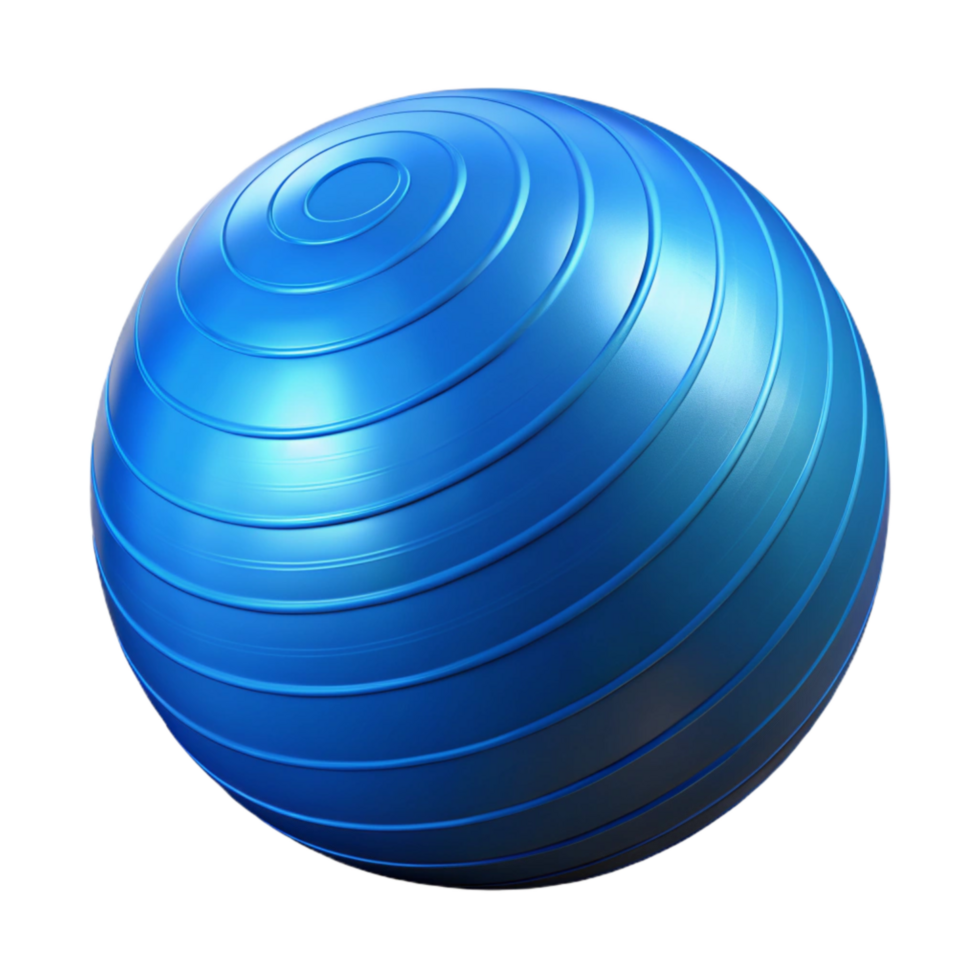 impressive vintage Exercise Ball Blue Isolated on Transparent Background high quality png