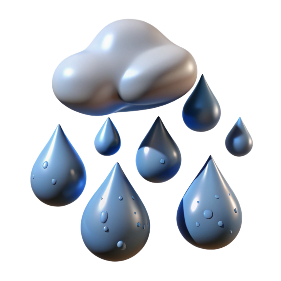 wonderful vintage Falling Rain Drops with Realistic Splash Isolated detailed png