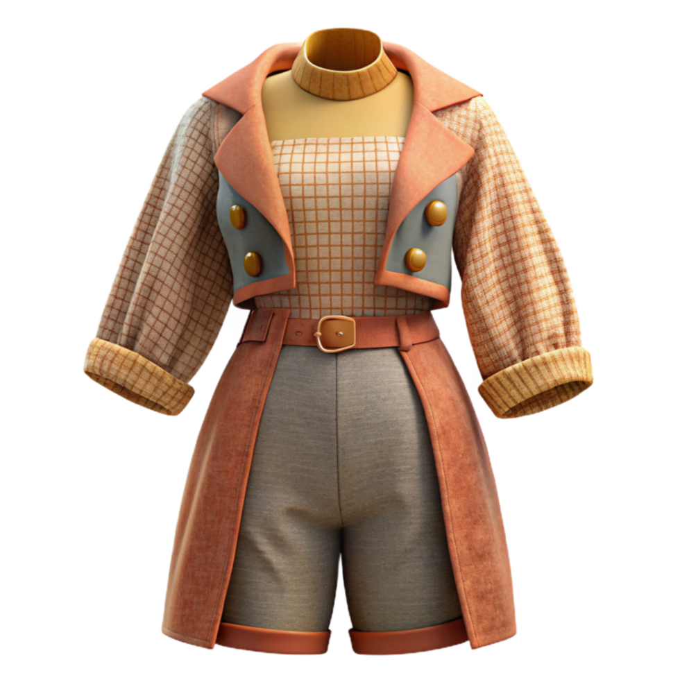 magnificent rustic Fashion Illustration of a Stylish Outfit Transparent Background exclusive png
