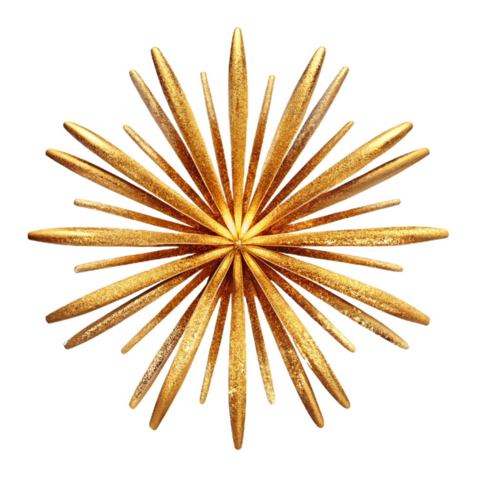 elegant contemporary Fireworks Display Sparkling Gold Burst Transparent Background original png