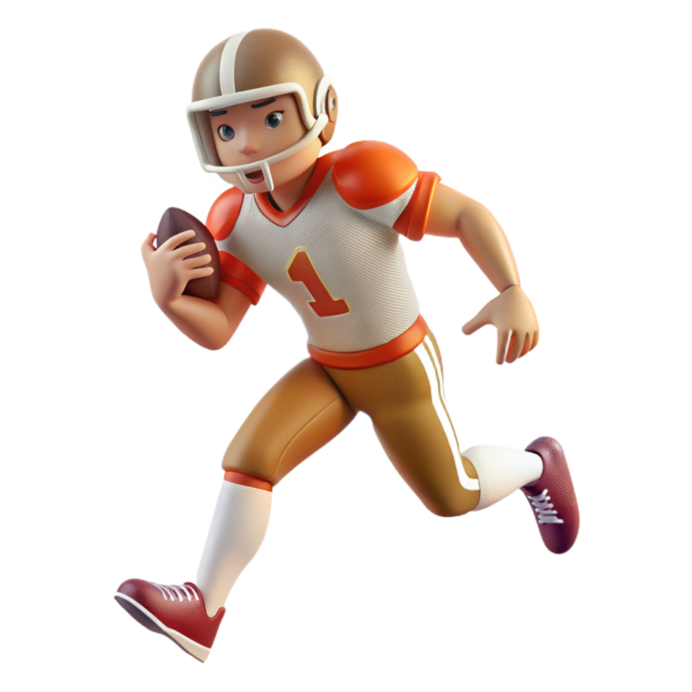 wonderful vintage Football Player Running Side View Transparent Background authentic png