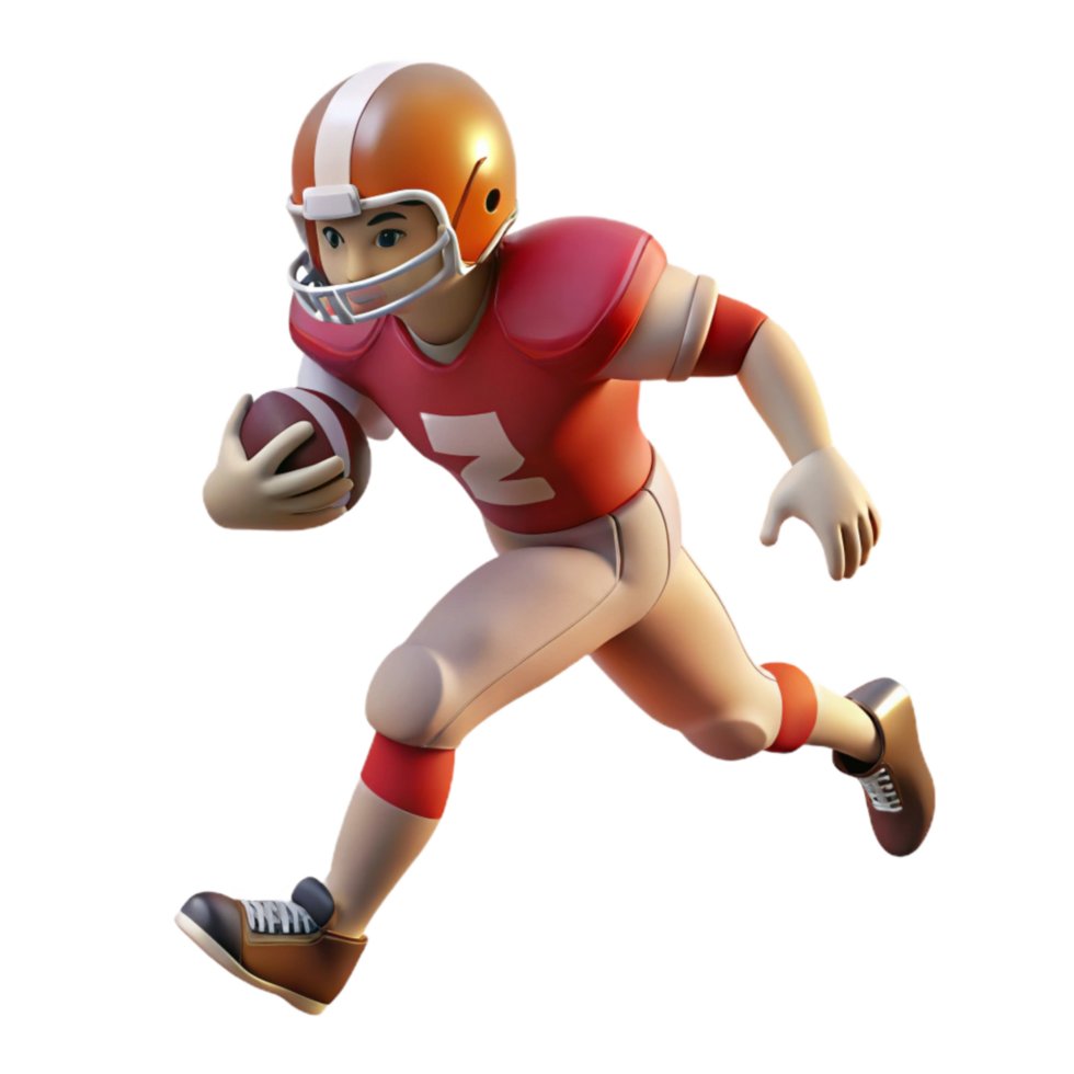 impressive rustic Football Player Running Side View Transparent Background high quality png