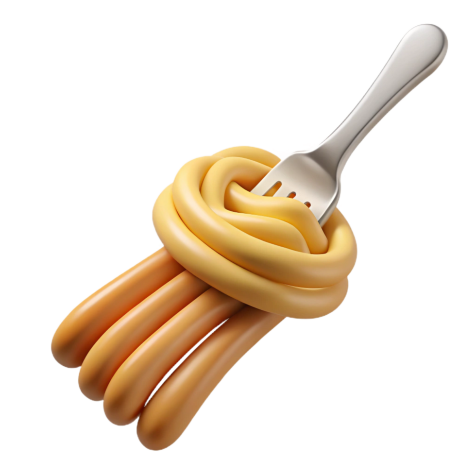stunning vintage Fork with Spaghetti Cutout on Transparent Background original png