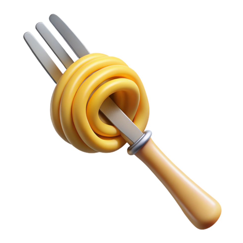 stunning abstract Fork with Spaghetti Cutout on Transparent Background exclusive png