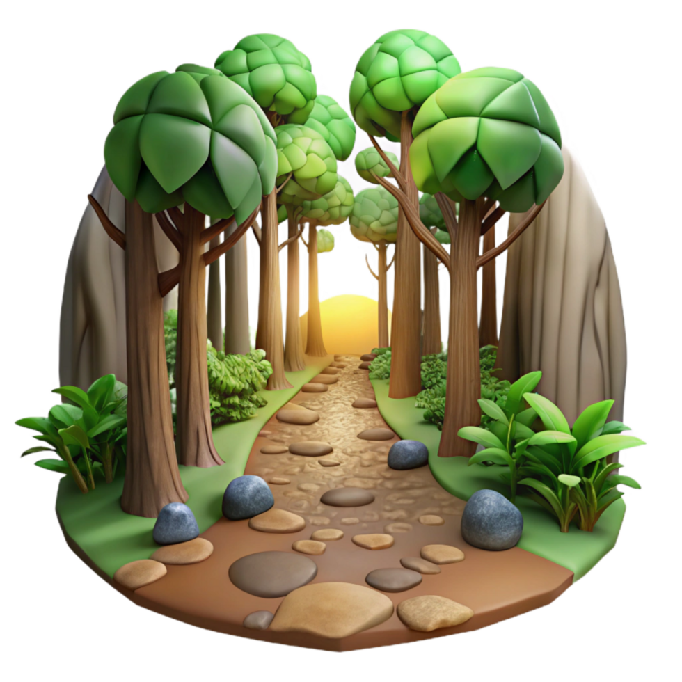 beautiful traditional Forest Path Cutout with Sunlight Filtering Through Trees high quality png