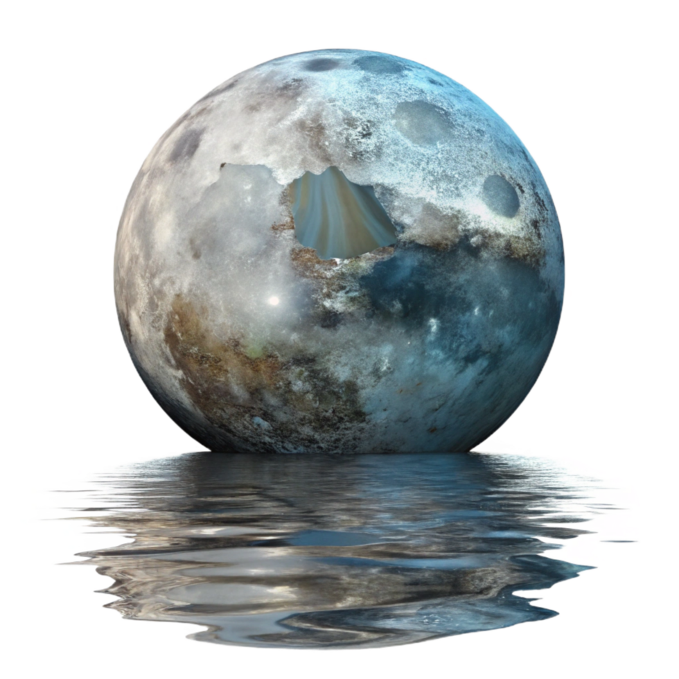 magnificent creative Full Moon Reflection on Water Transparent Background genuine png