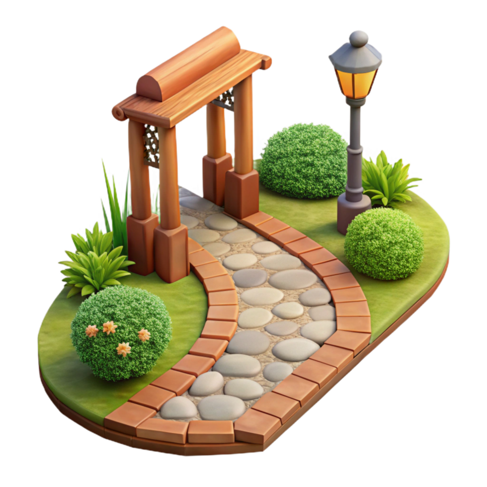 elegant creative Garden Path Isolated on Transparent Background authentic png