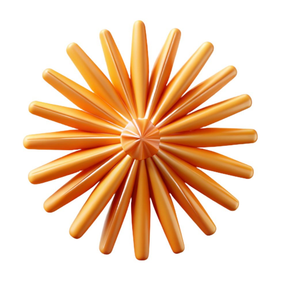 stunning rustic Geometric Orange Starburst Isolated with Radial Lines premium png