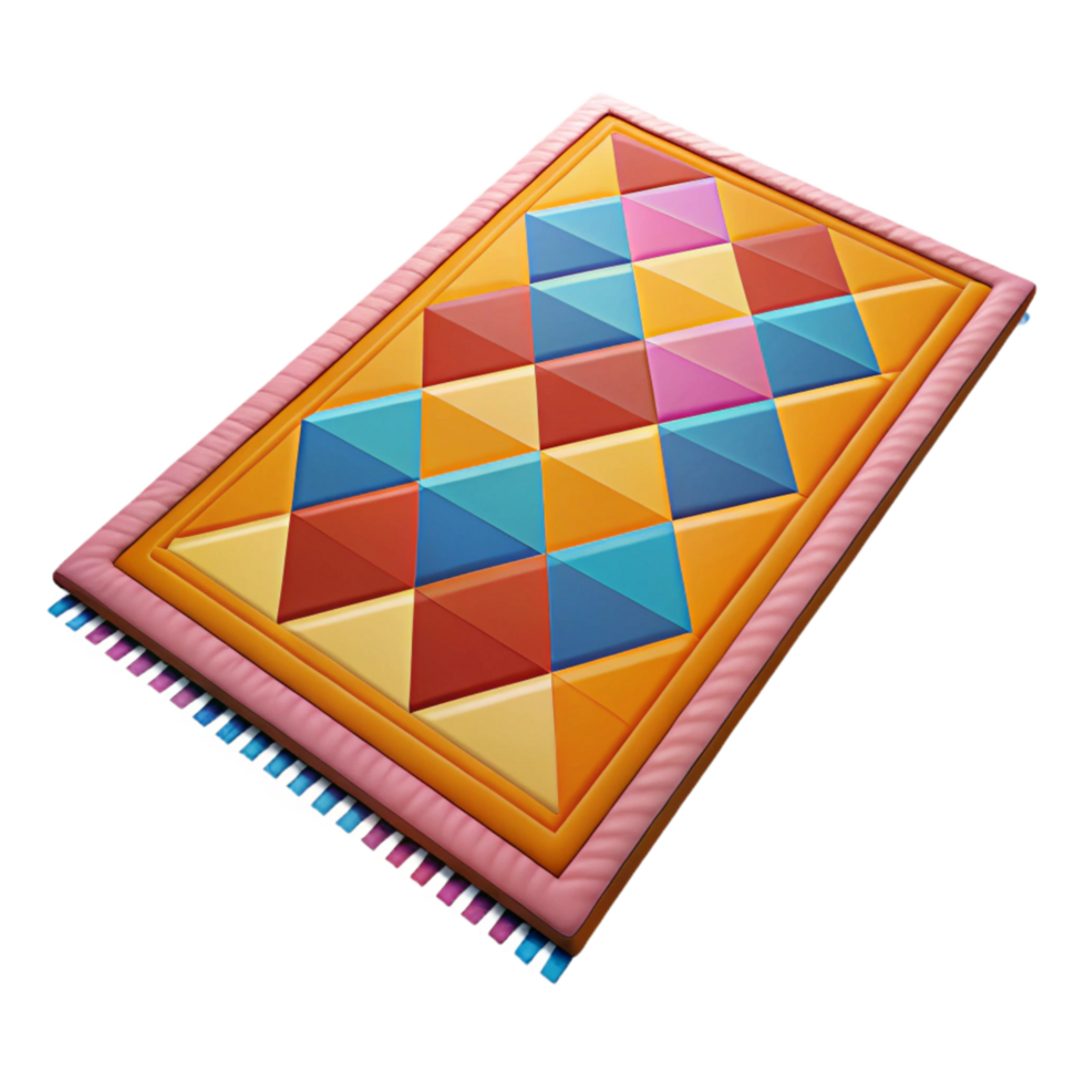 elegant rustic Geometric Pattern Rug Bright Colors Cutout genuine png