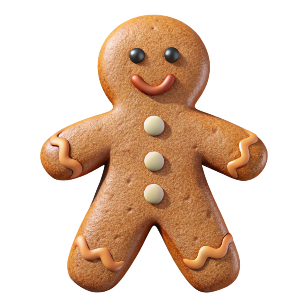 beautiful traditional Gingerbread Man Cookie Isolated premium png