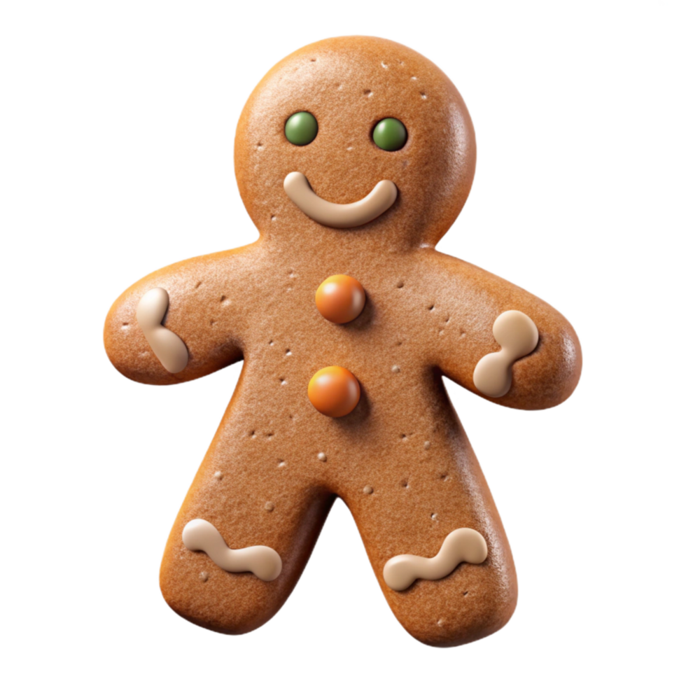 dramatic contemporary Gingerbread Man Cookie Isolated high quality png