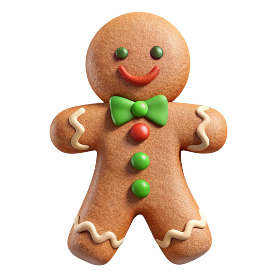 magnificent abstract Gingerbread Man Decorated with Icing Cutout high resolution png
