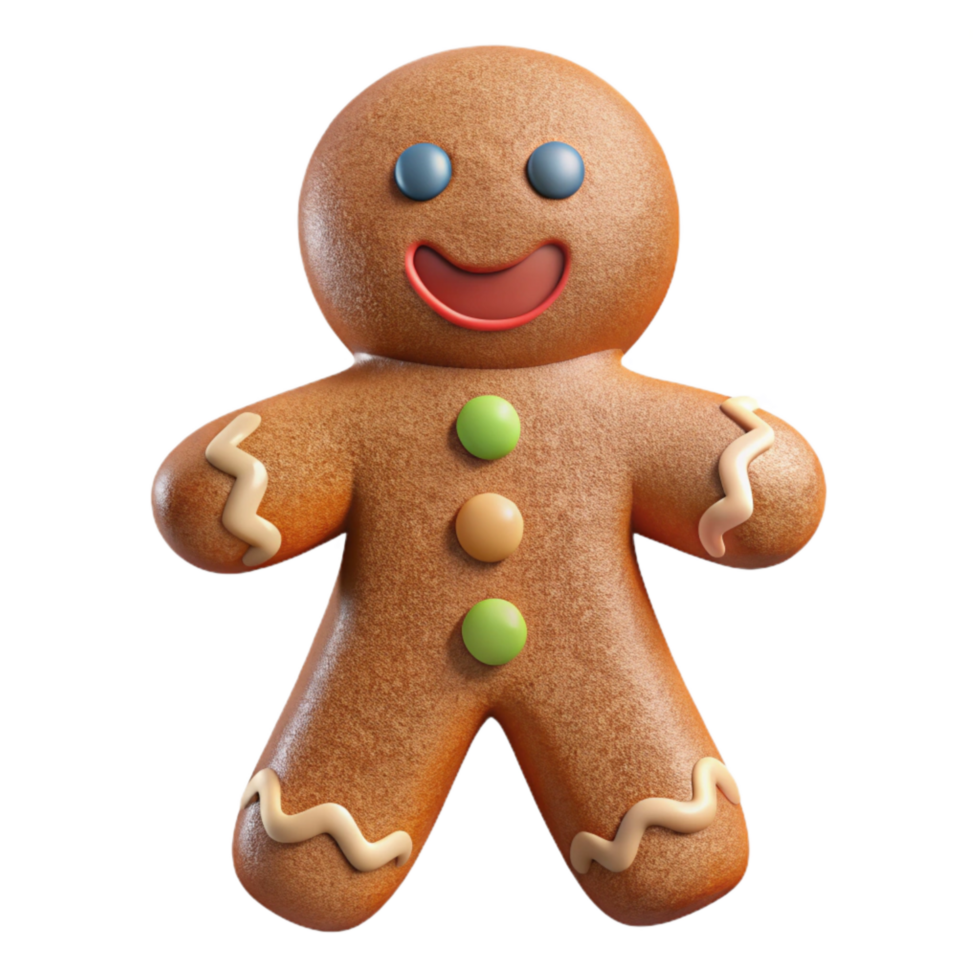 extraordinary contemporary Gingerbread Man Decorated with Icing Cutout detailed png