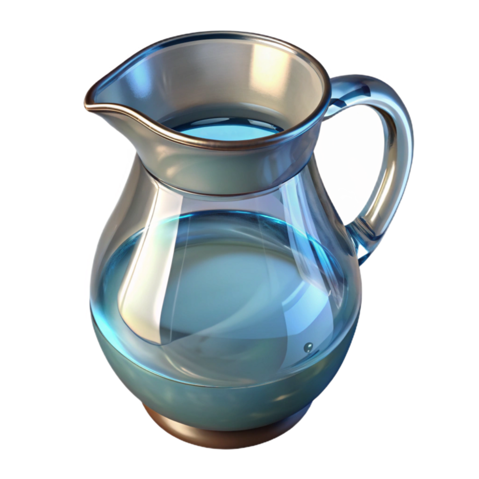 stunning creative Glass Pitcher with Water Clear Isolated Element original png