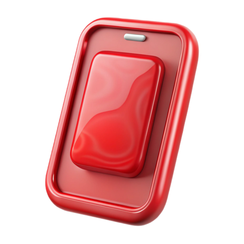 magnificent modern Glossy Red Smartphone Icon with Transparent Background original png