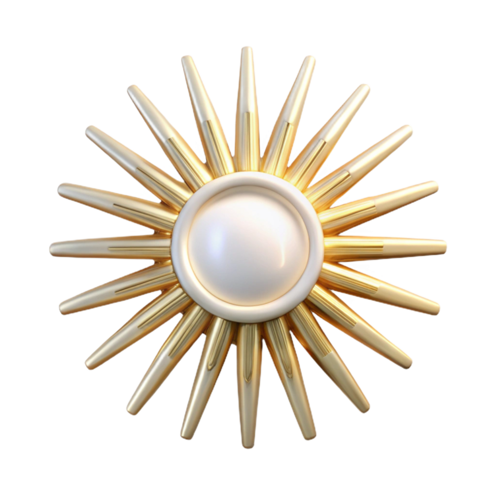 beautiful classic Glowing White Sunburst Cutout with Radiant Beams high quality png
