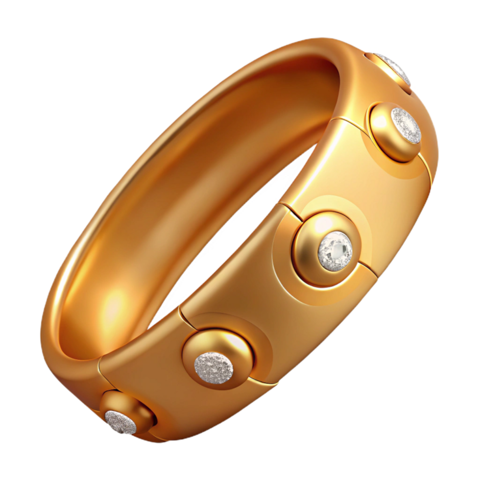 vibrant modern Gold Bracelet with Diamond Accents Transparent Background genuine png
