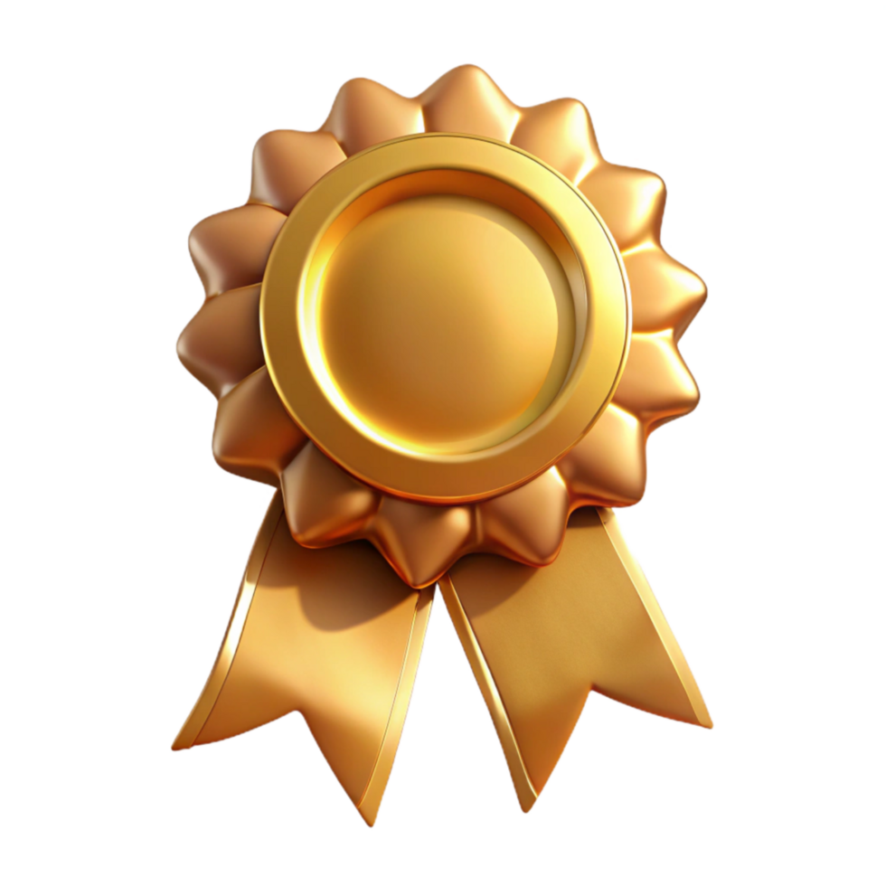 magnificent abstract Gold Award Ribbon with Text Space Cutout Isolated professional png