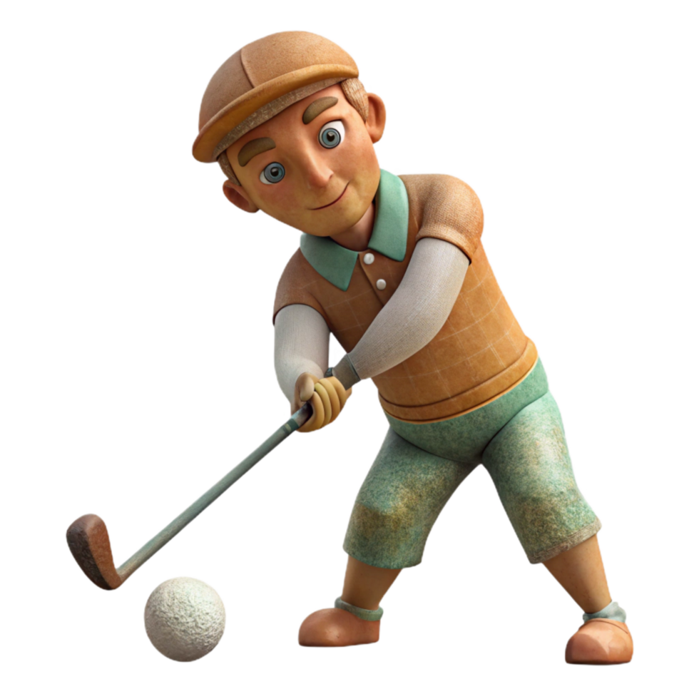extraordinary vintage Golfer Chipping Ball Isolated Element high quality png