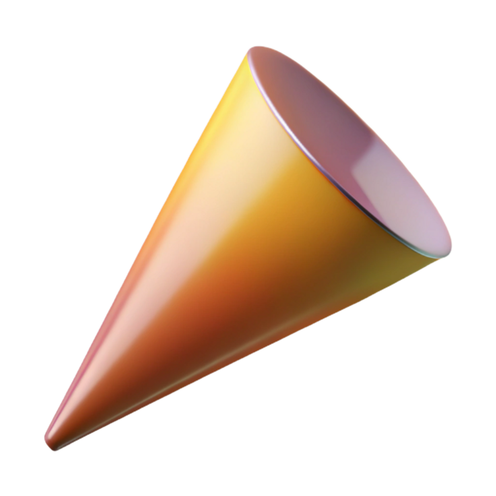 beautiful traditional Gradient Mesh Cone with Pointed Tip Cutout high quality png